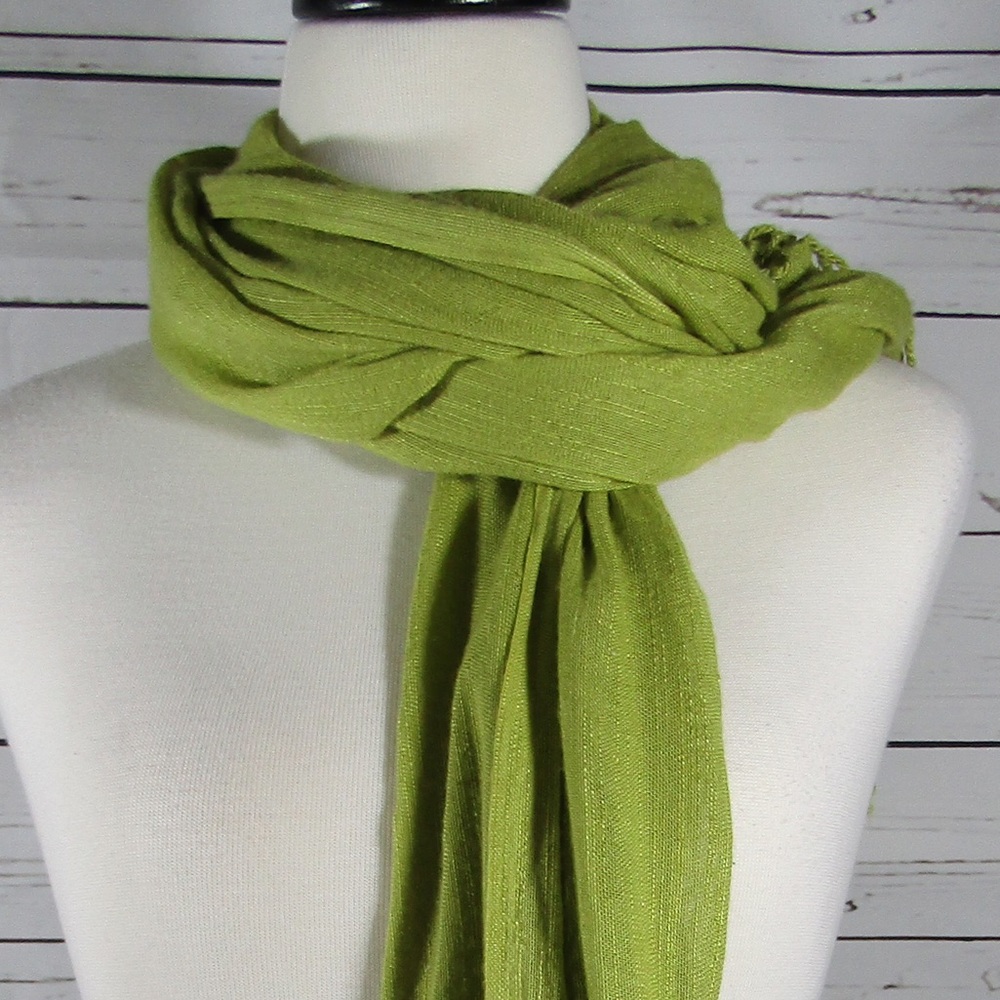 Large lime green blanket sultry leather scarf